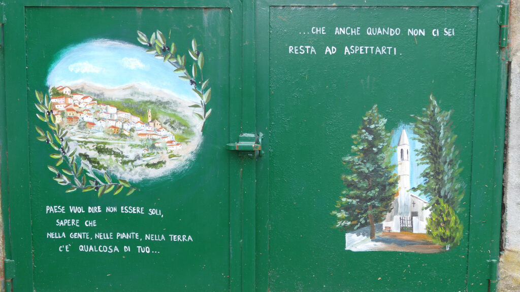Un contatore dipinto nel centro storico di Conio