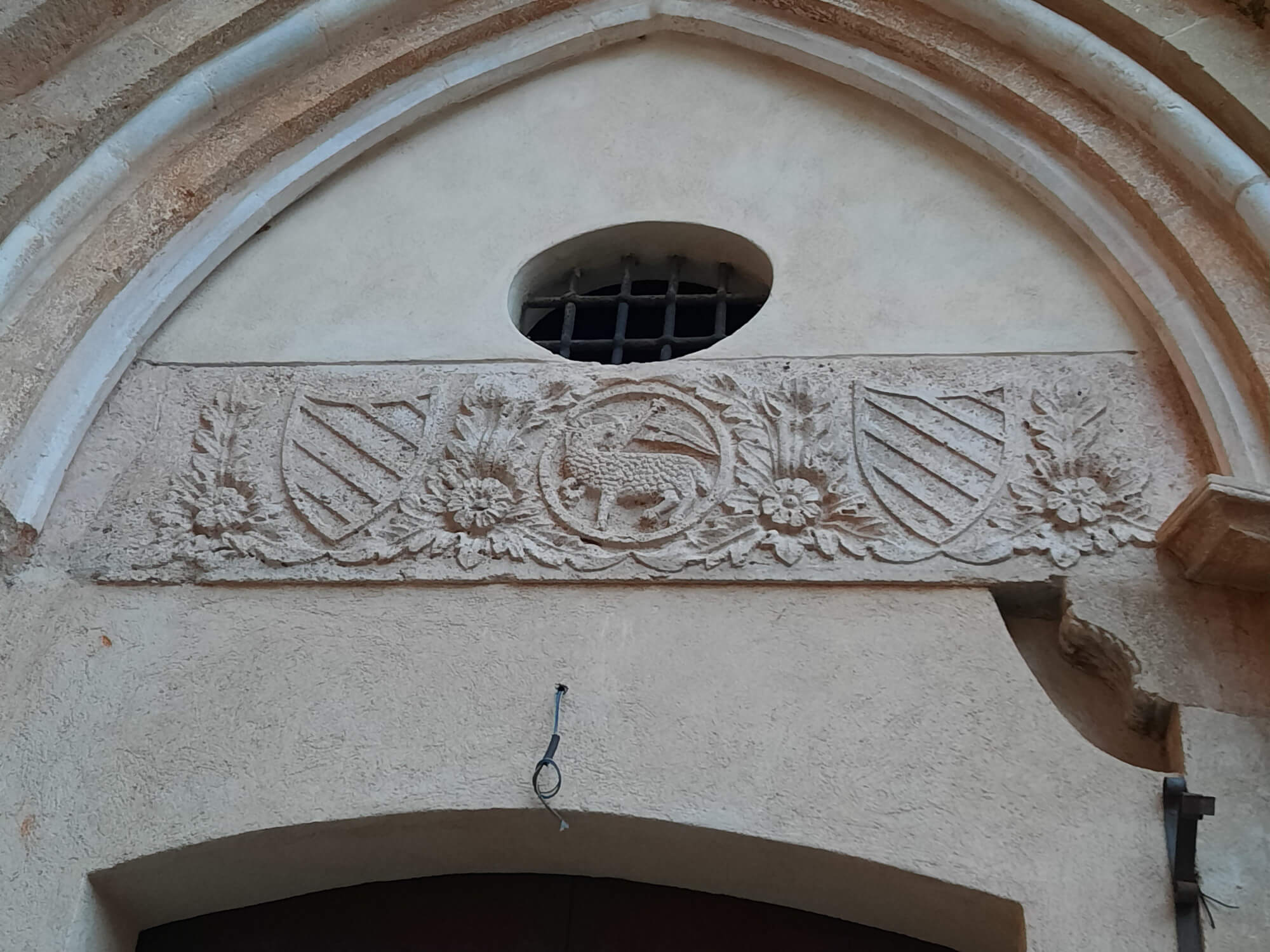 Detail of the facade of the church of Santa Caterina