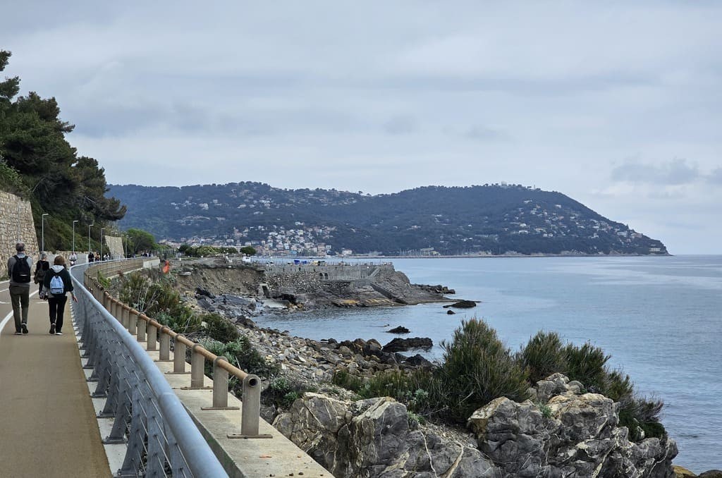The Riviera dei Fiori bike and pedestrian path from Capo Mimosa The Riviera dei Fiori bike and pedestrian path from Capo Mimosa