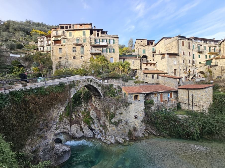 The medieval bridge at Rocchetta Nervina The medieval bridge at Rocchetta Nervina