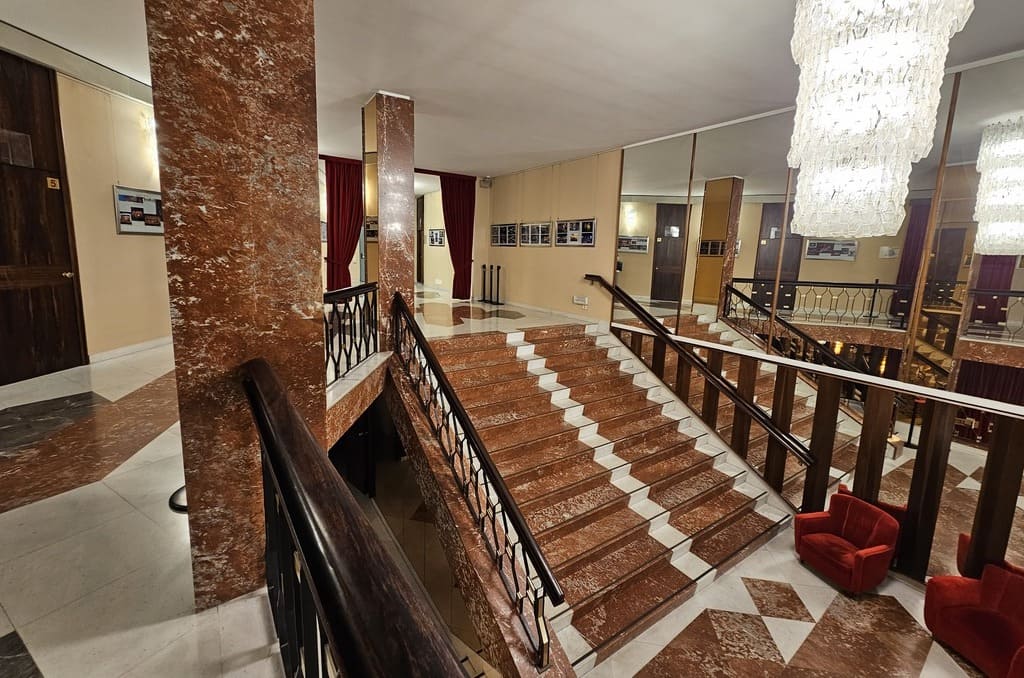 Corridor and staircase access to the stalls of the Ariston Theater
